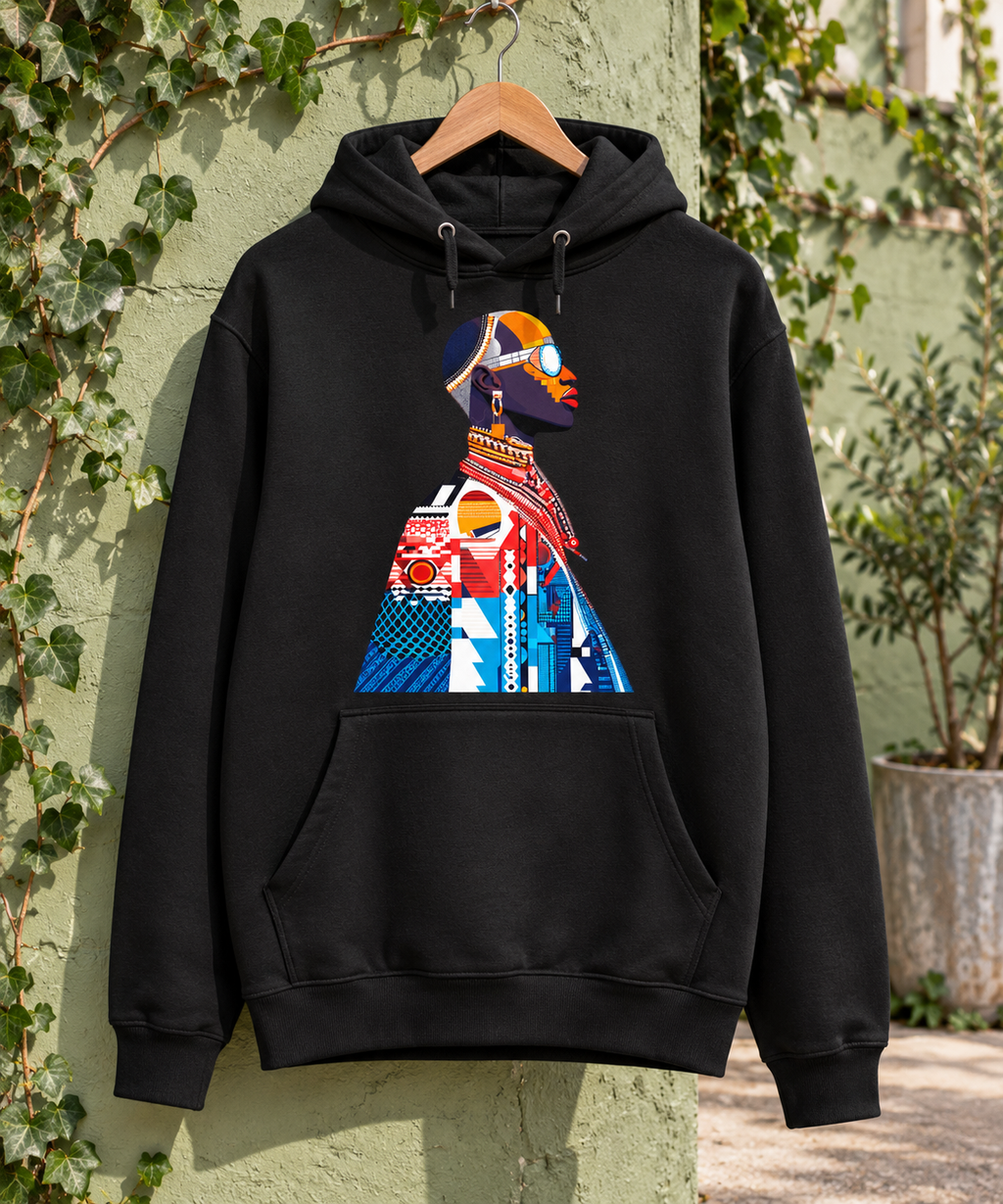 Afrofuturism Fashion Portrait Graphic Hoodie
