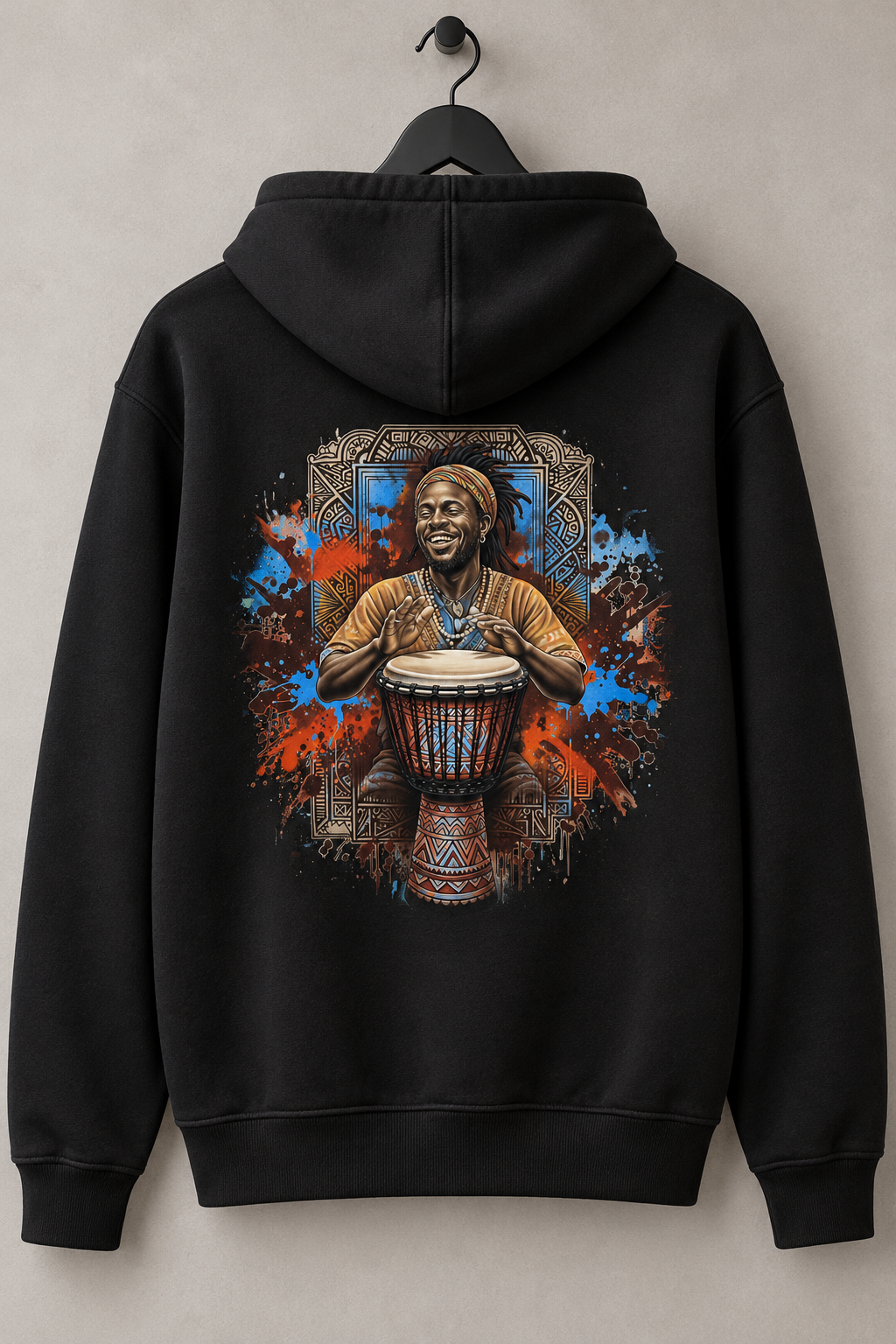 Joyful Djembe Drummer Graphic Hoodie
