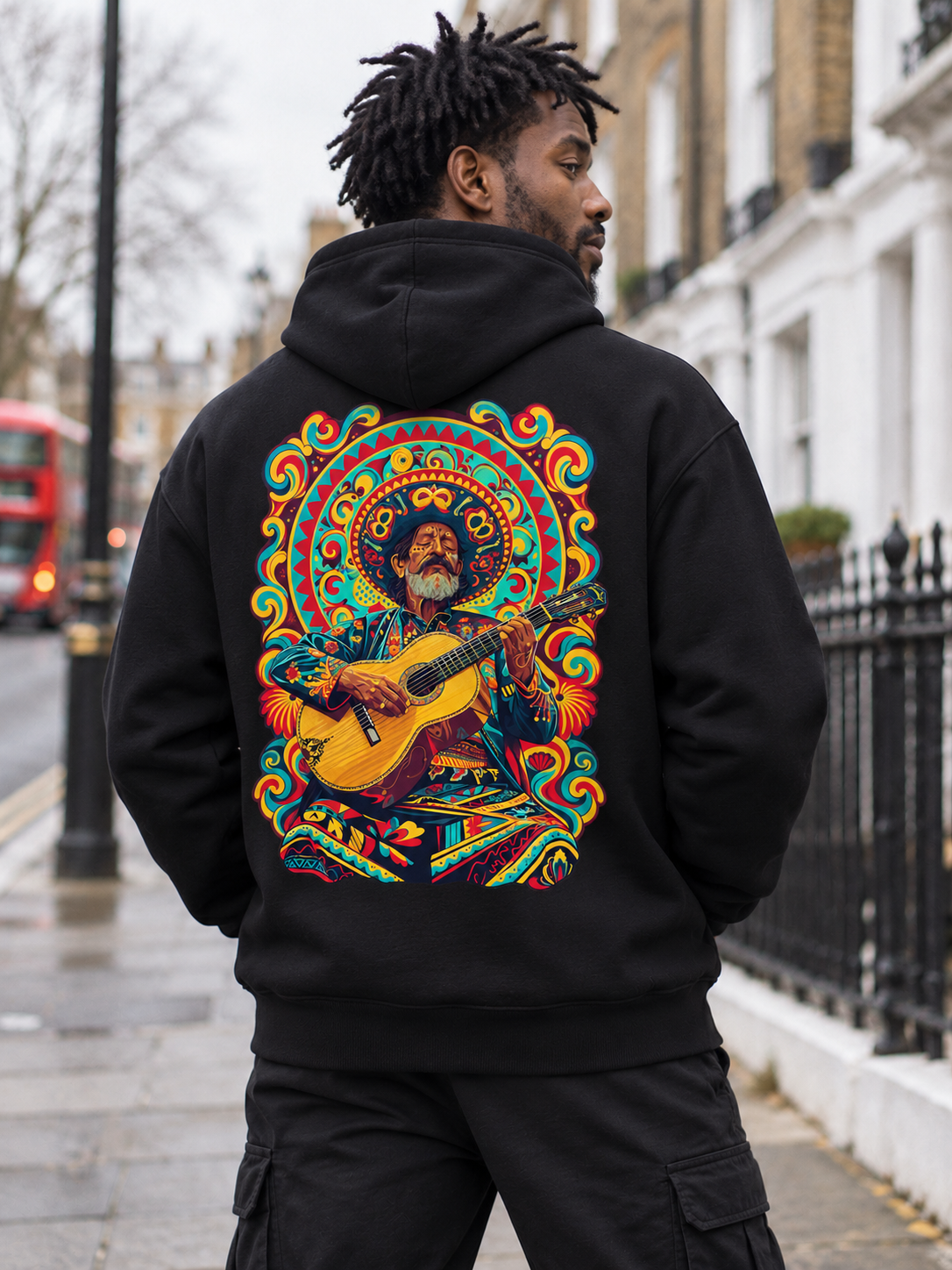 Acoustic Guitarist Graphic Hoodie