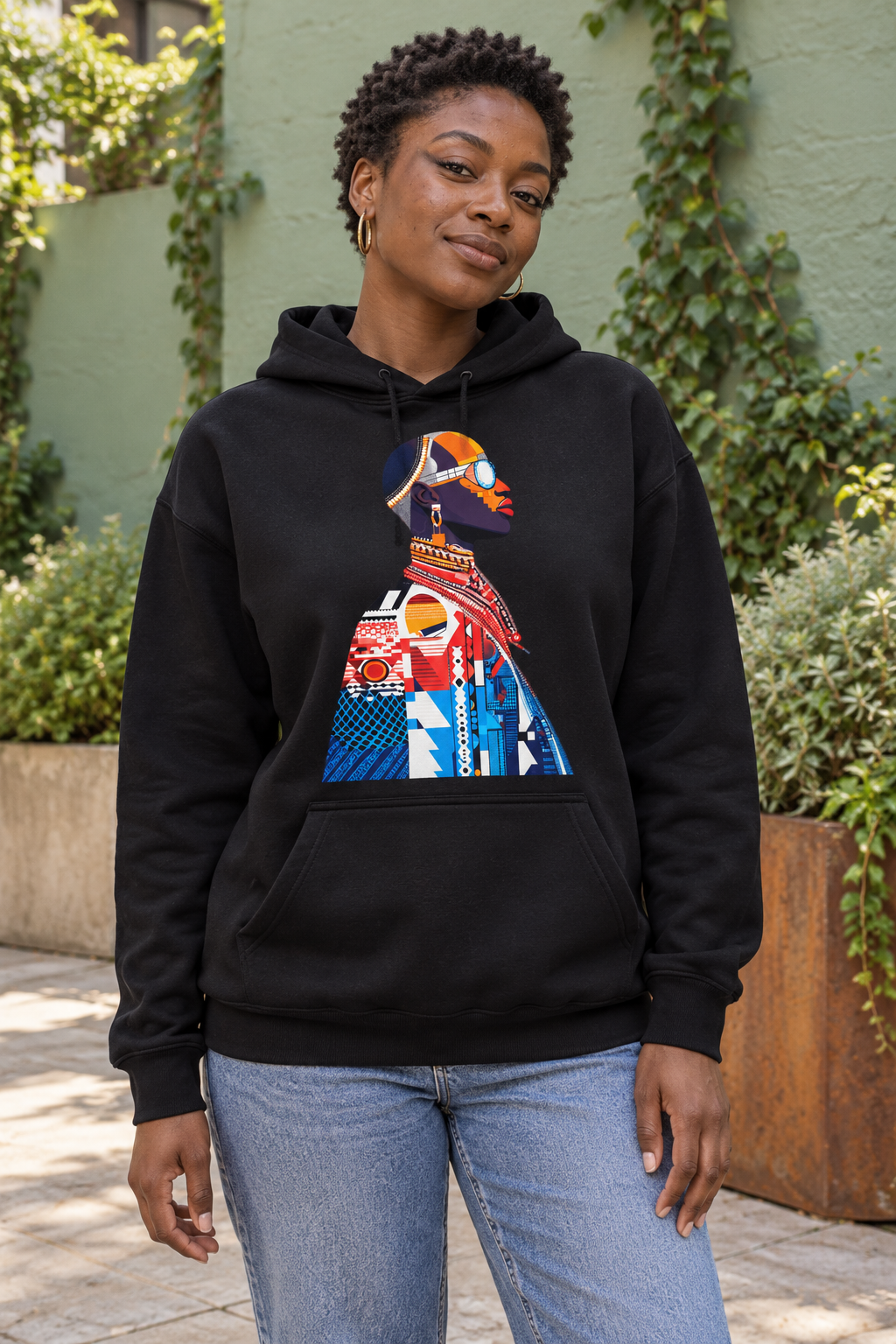 Afrofuturism Fashion Portrait Graphic Hoodie