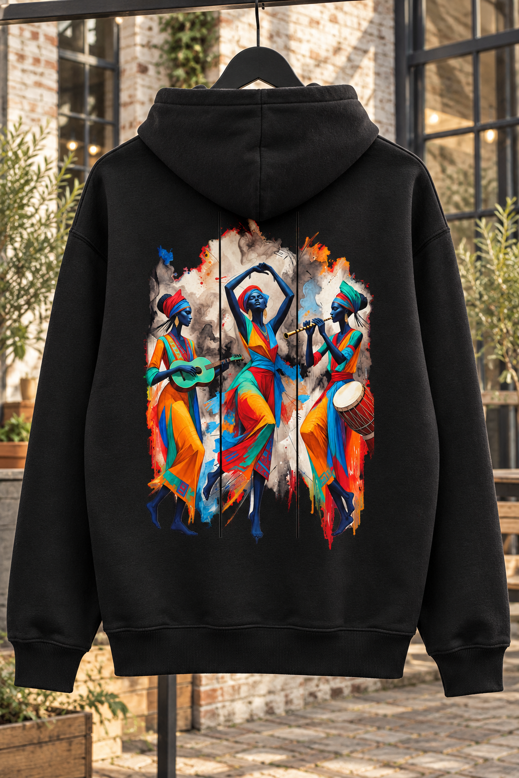 Cultural Musicians & Dancer Graphic Hoodie
