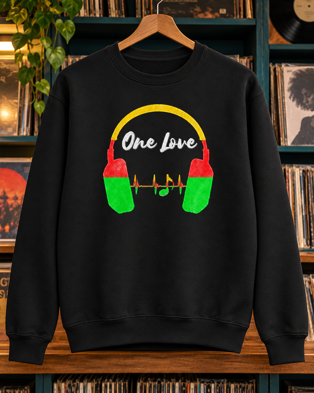 One Love Headphones Graphic Organic Sweatshirt