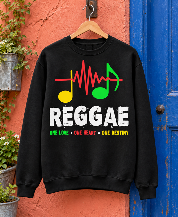 Reggae Rhythm Soundwave Graphic Organic Sweatshirt