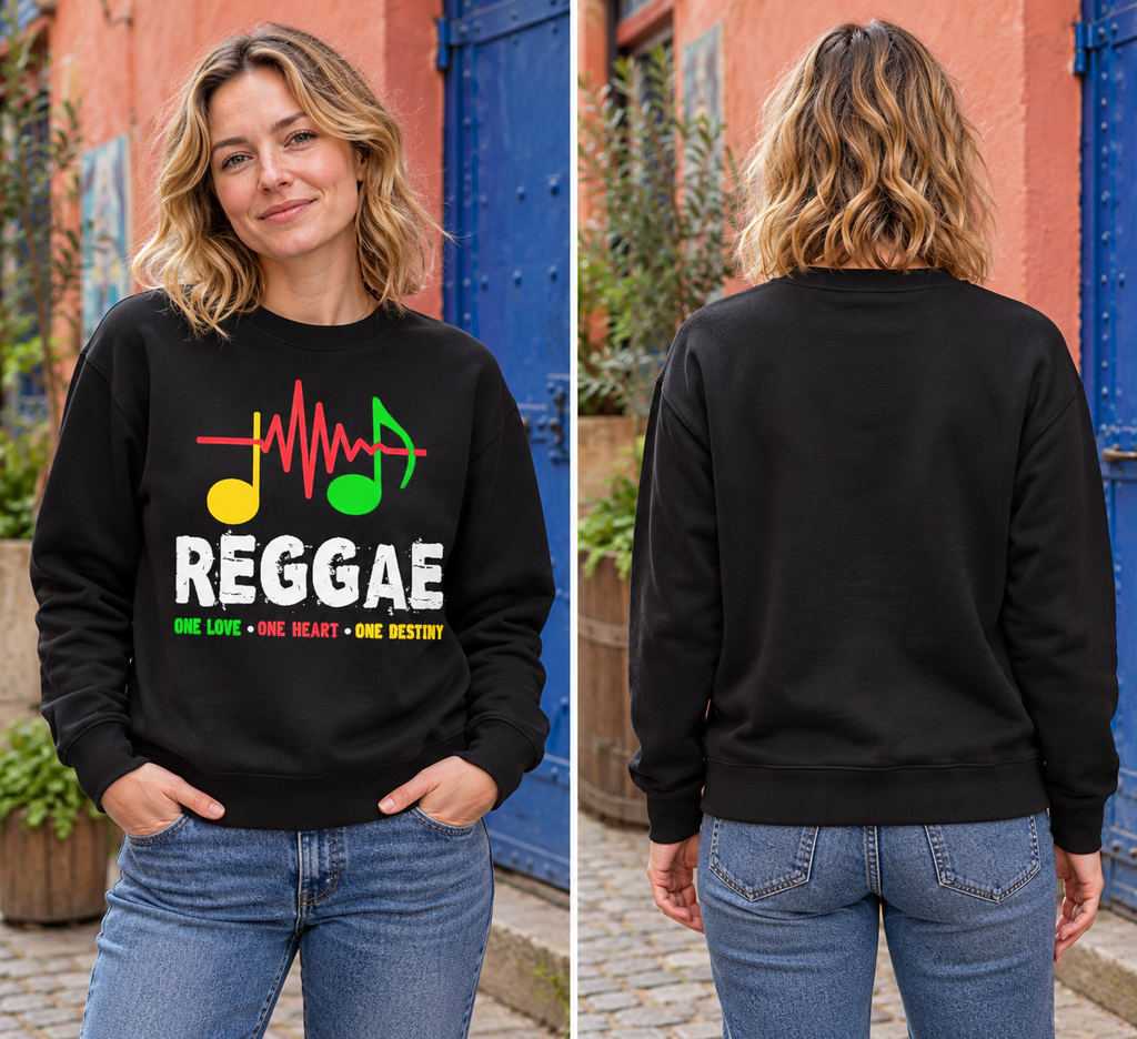 Reggae Rhythm Soundwave Graphic Organic Sweatshirt