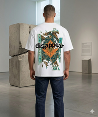 "Disappear" Distressed Rug Graphic Oversized Tee