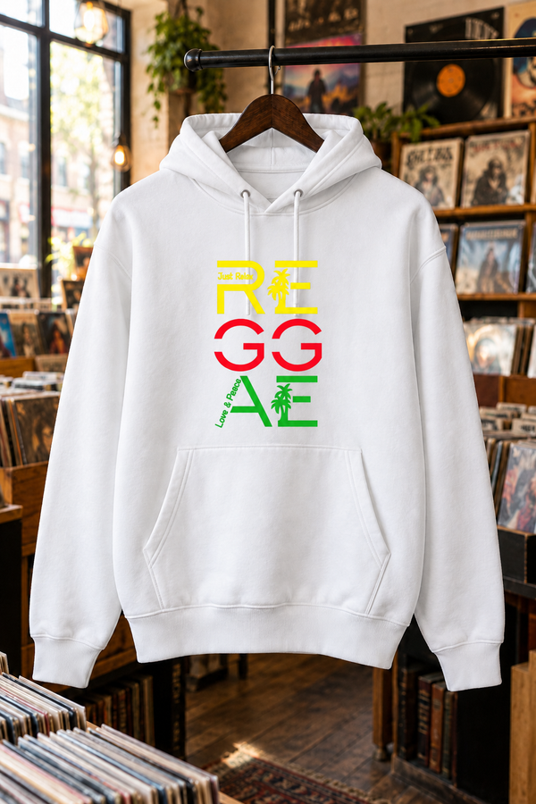 Reggae Love & Peace Palm Tree Graphic Hoodie