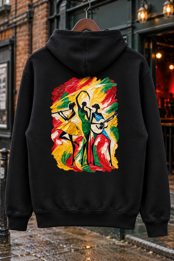Musical Trio Impasto Oil Painting Graphic Hoodie