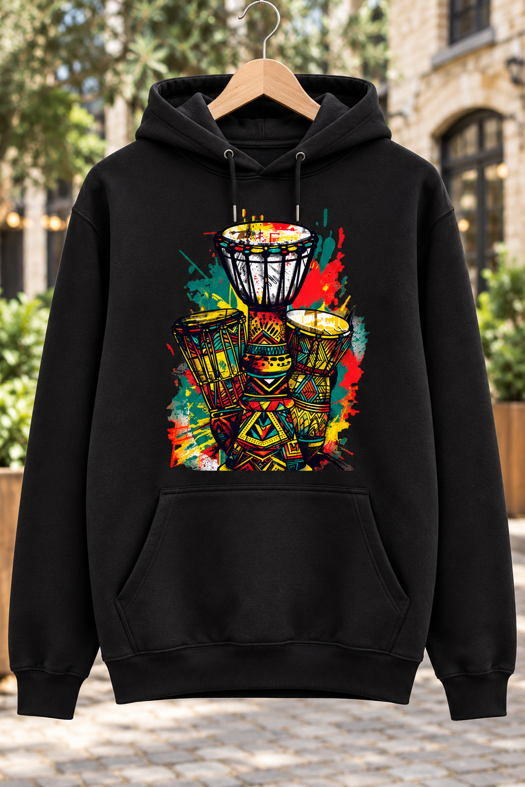 Tribal Drums Graphic Hoodie