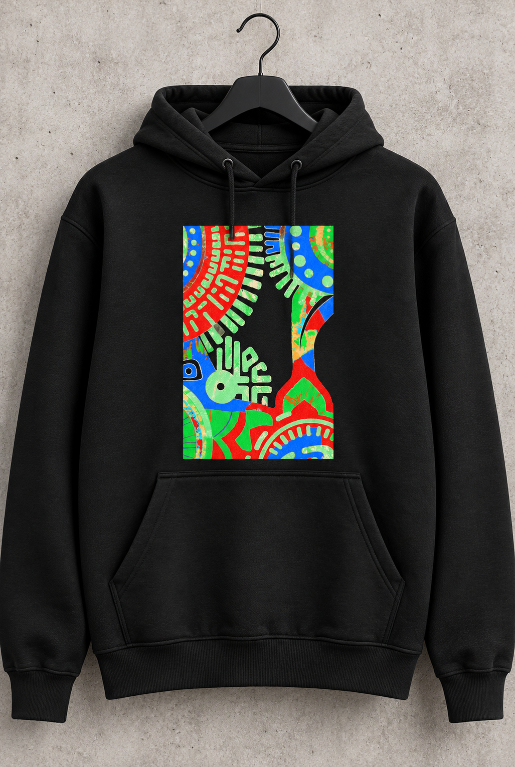 Abstract Tribal Neon Graphic Hoodie