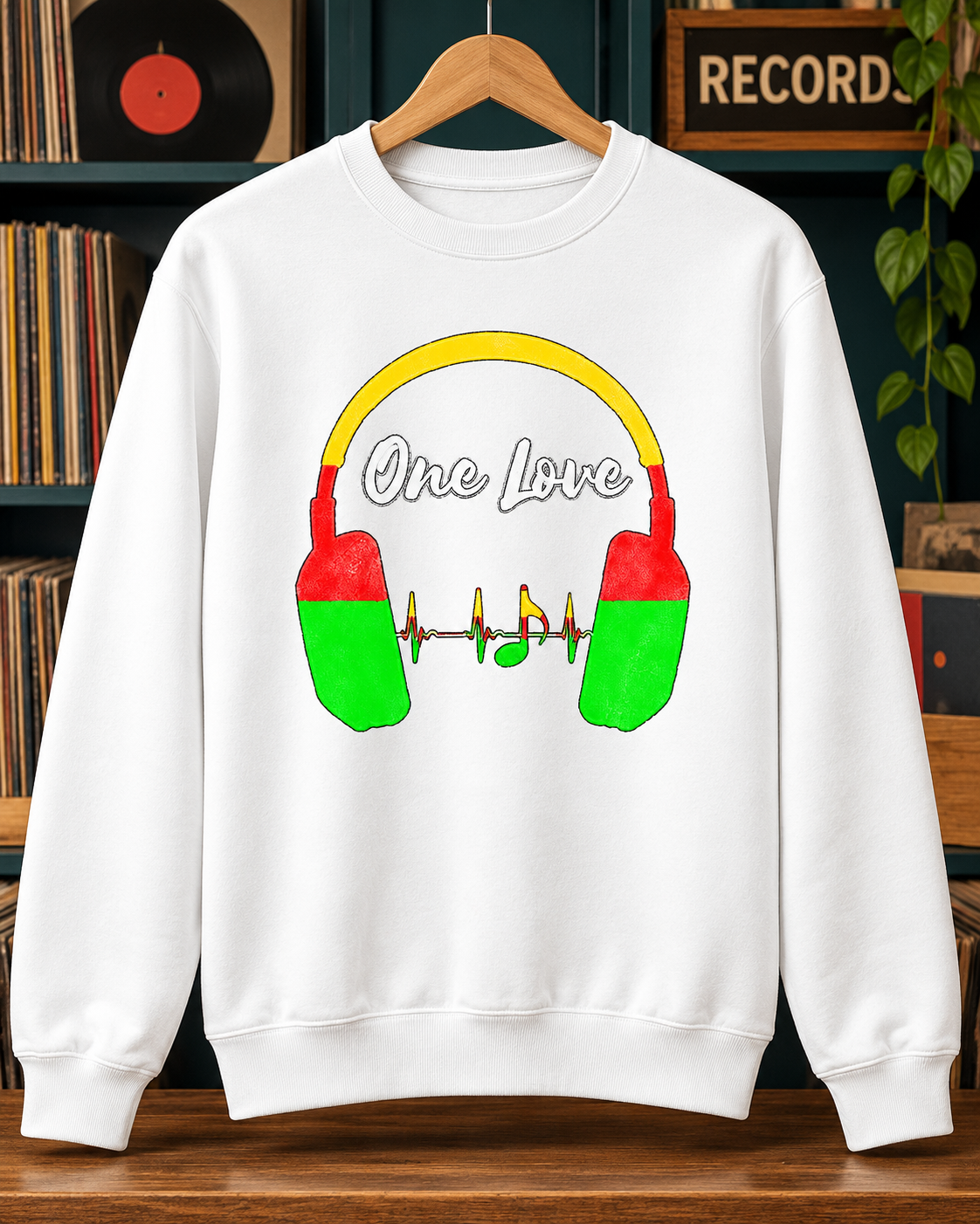 One Love Headphones Graphic Organic Sweatshirt