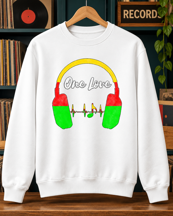 One Love Headphones Graphic Organic Sweatshirt