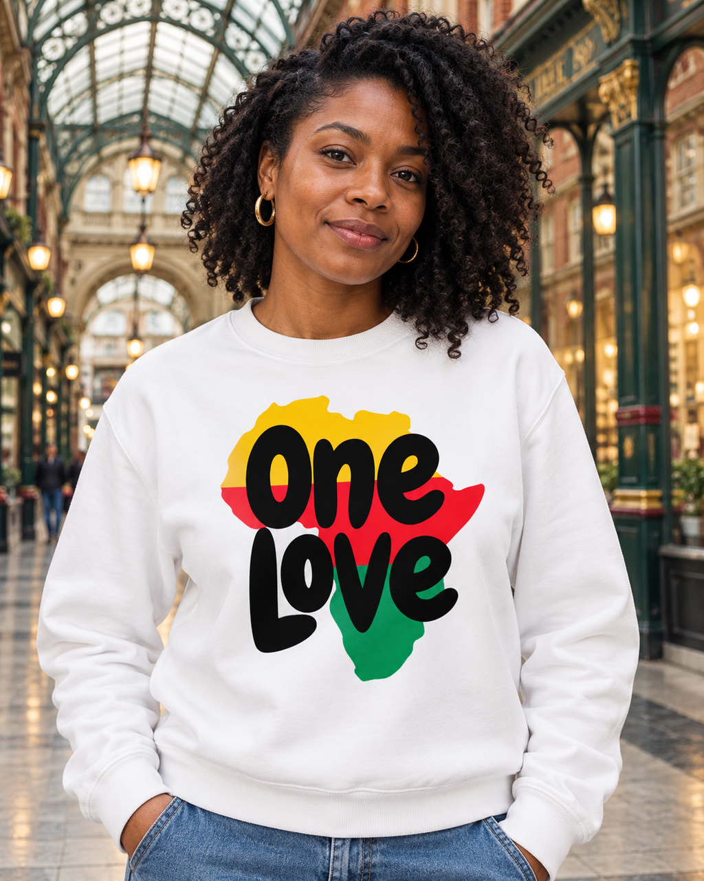 One Love Heritage Map Graphic Organic Sweatshirt
