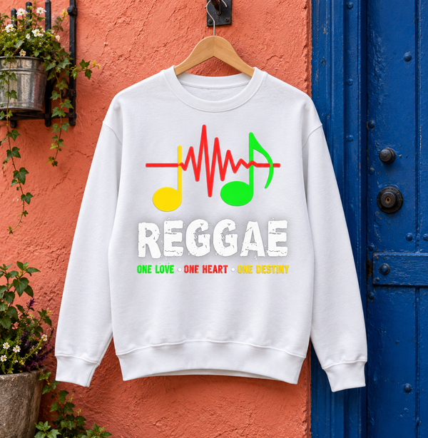 Reggae Rhythm Soundwave Graphic Organic Sweatshirt