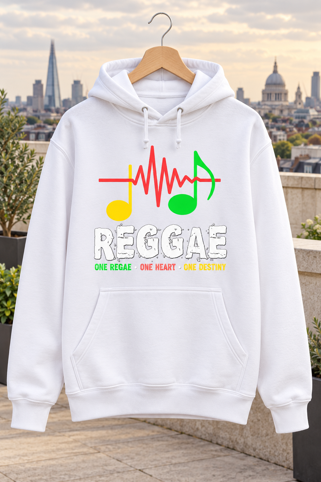 Reggae Rhythm Soundwave Graphic Hoodie