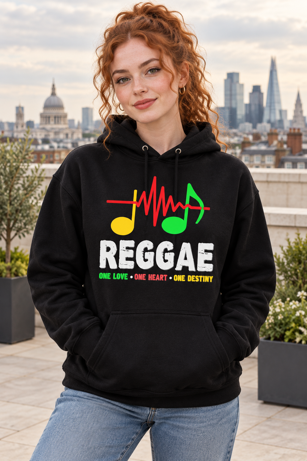 Reggae Rhythm Soundwave Graphic Hoodie