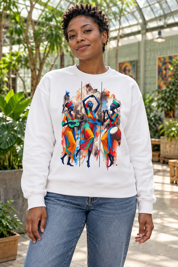 Cultural Musicians & Dancer Graphic Organic Sweatshirt