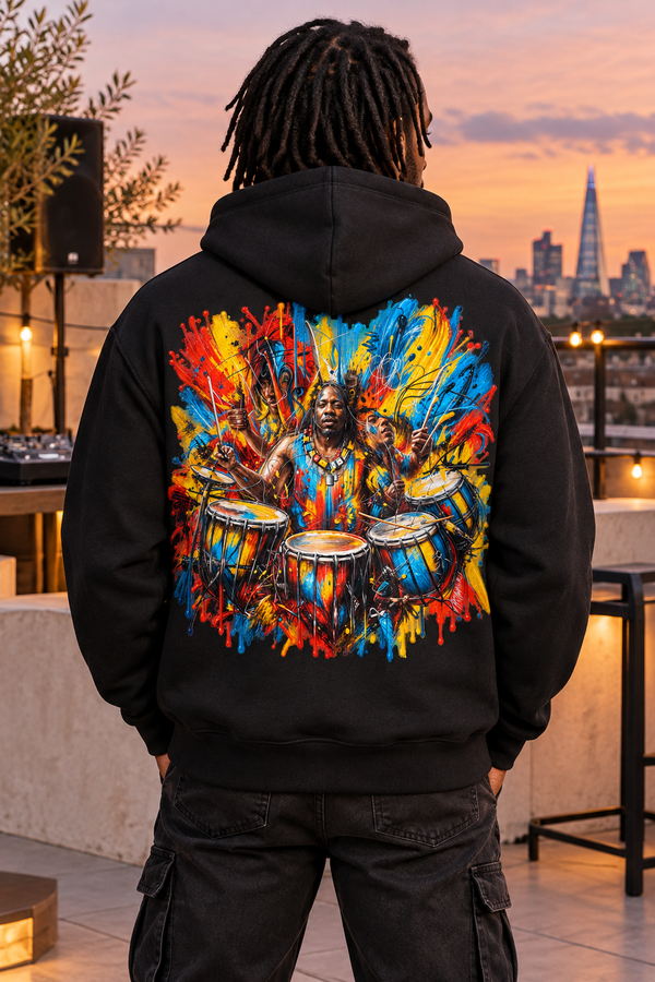 Drummer Splash Art Graphic Hoodie