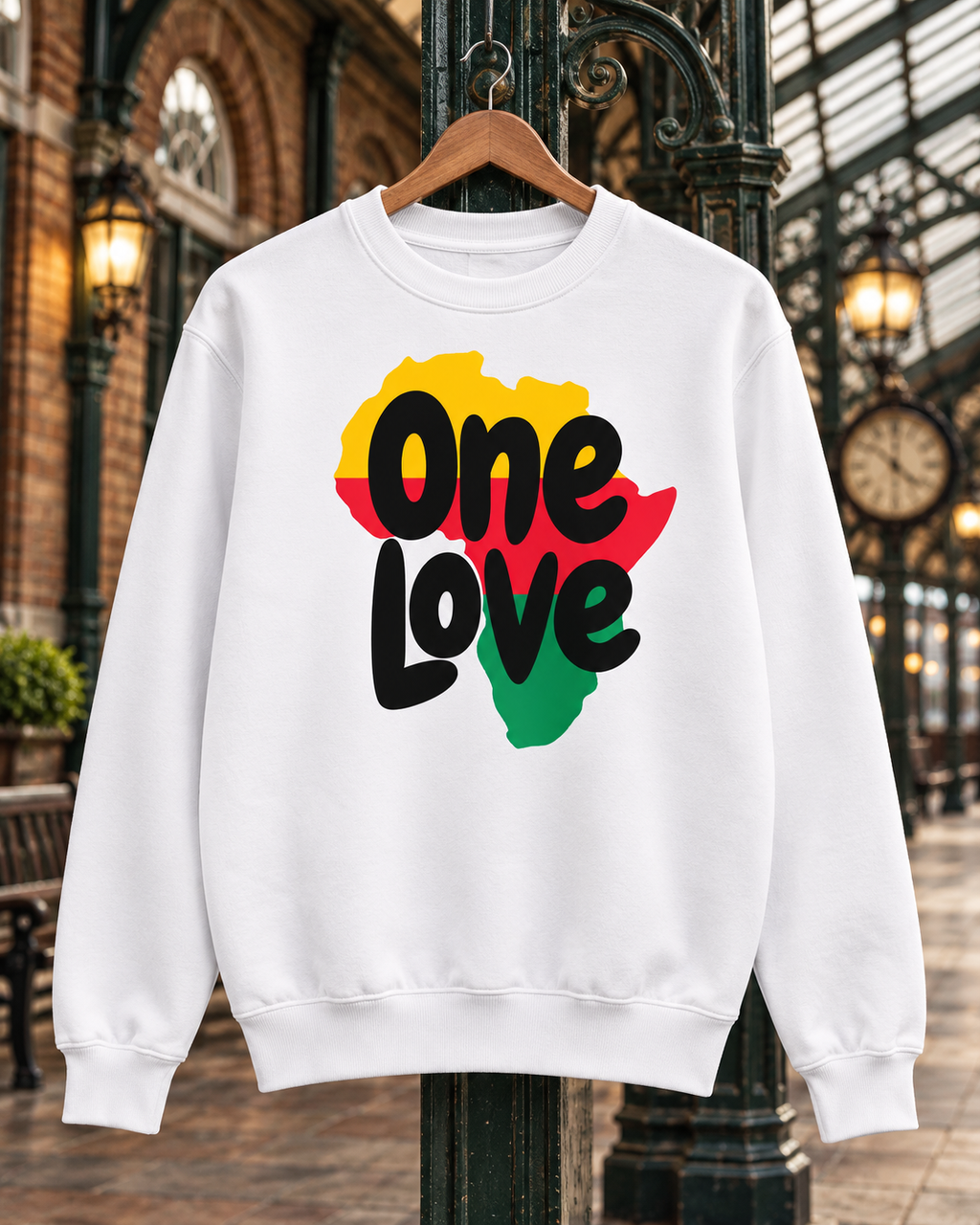One Love Heritage Map Graphic Organic Sweatshirt