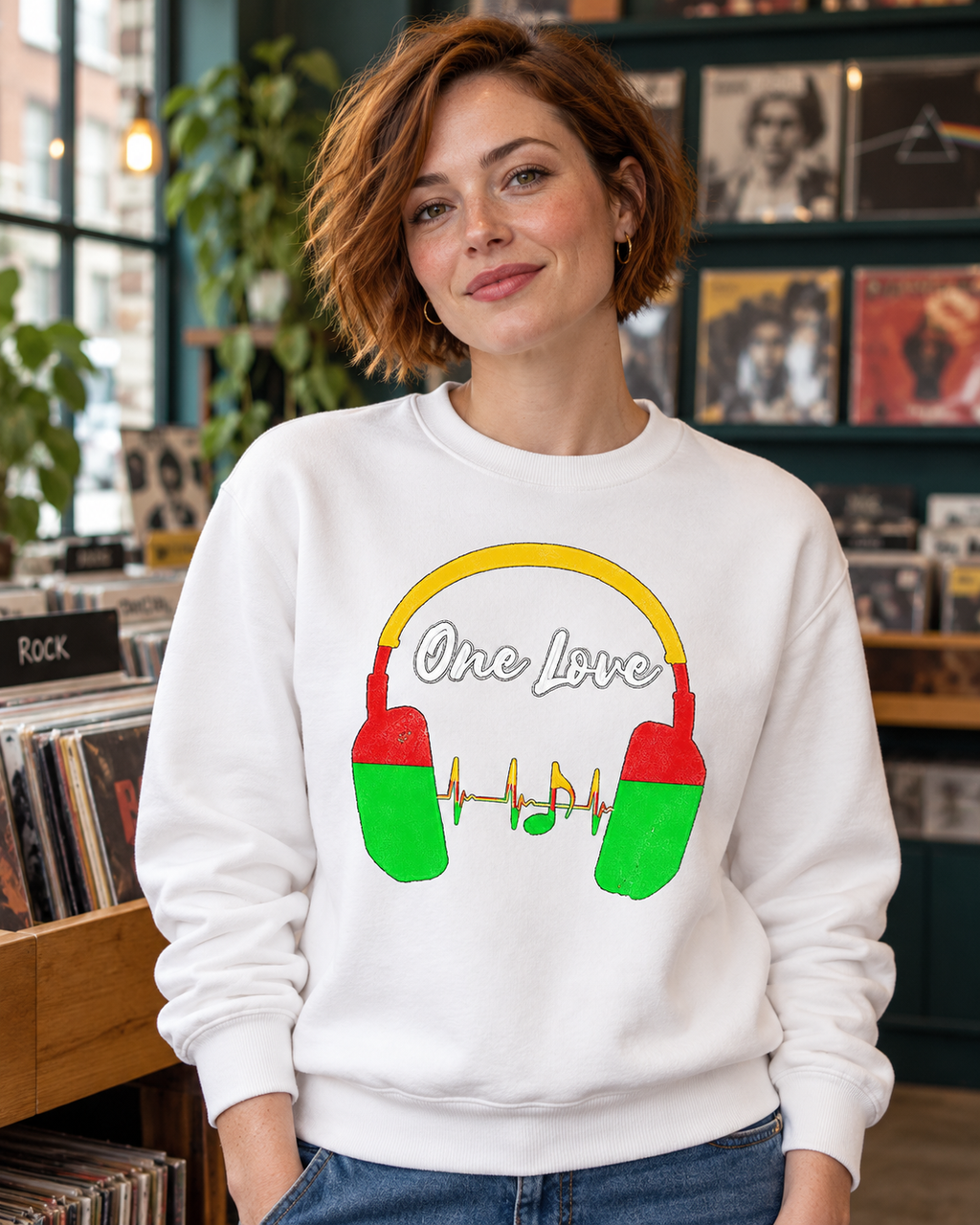 One Love Headphones Graphic Organic Sweatshirt