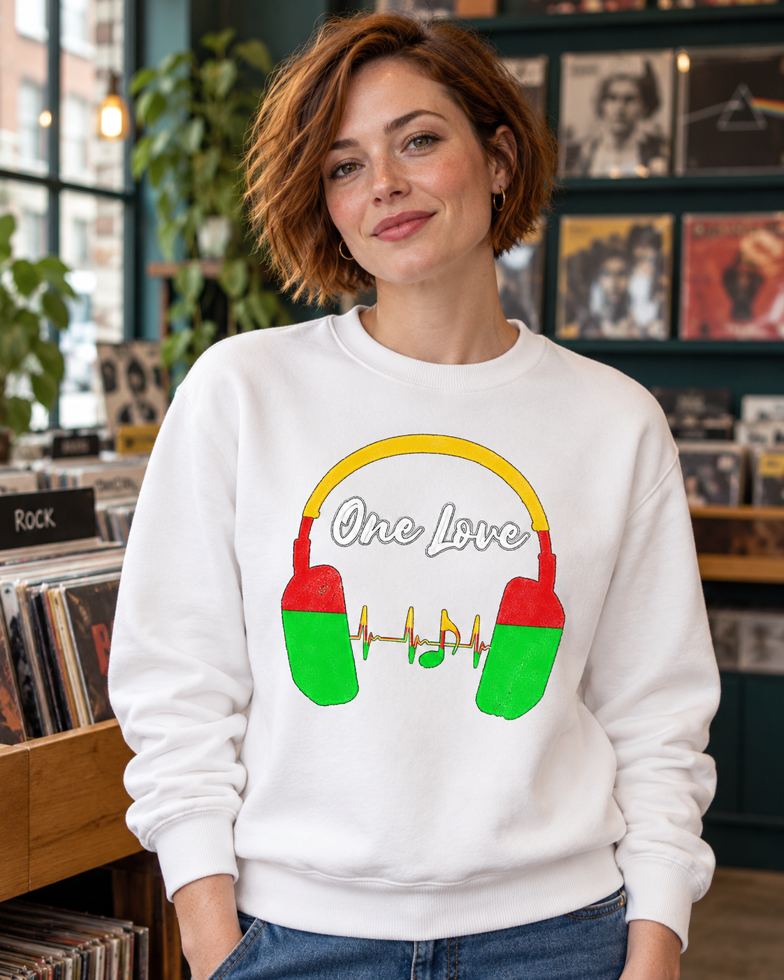 One Love Headphones Graphic Organic Sweatshirt