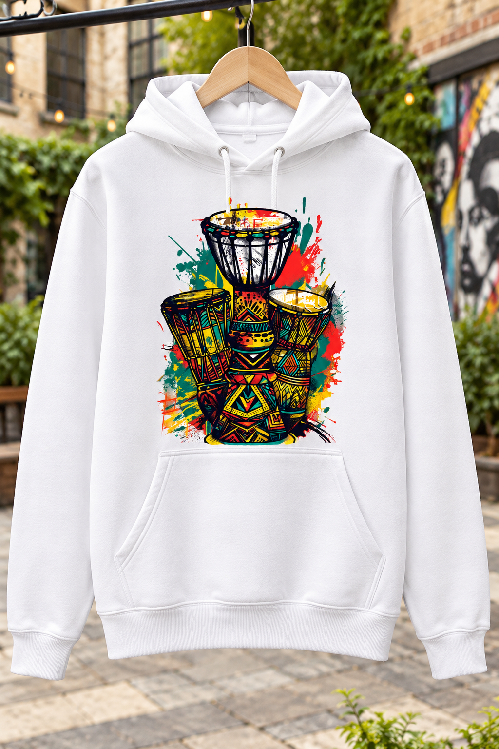 Tribal Drums Graphic Hoodie