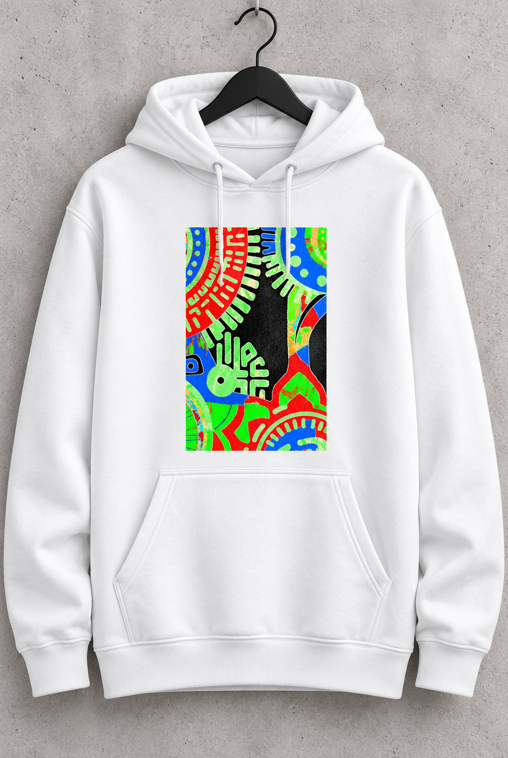 Abstract Tribal Neon Graphic Hoodie