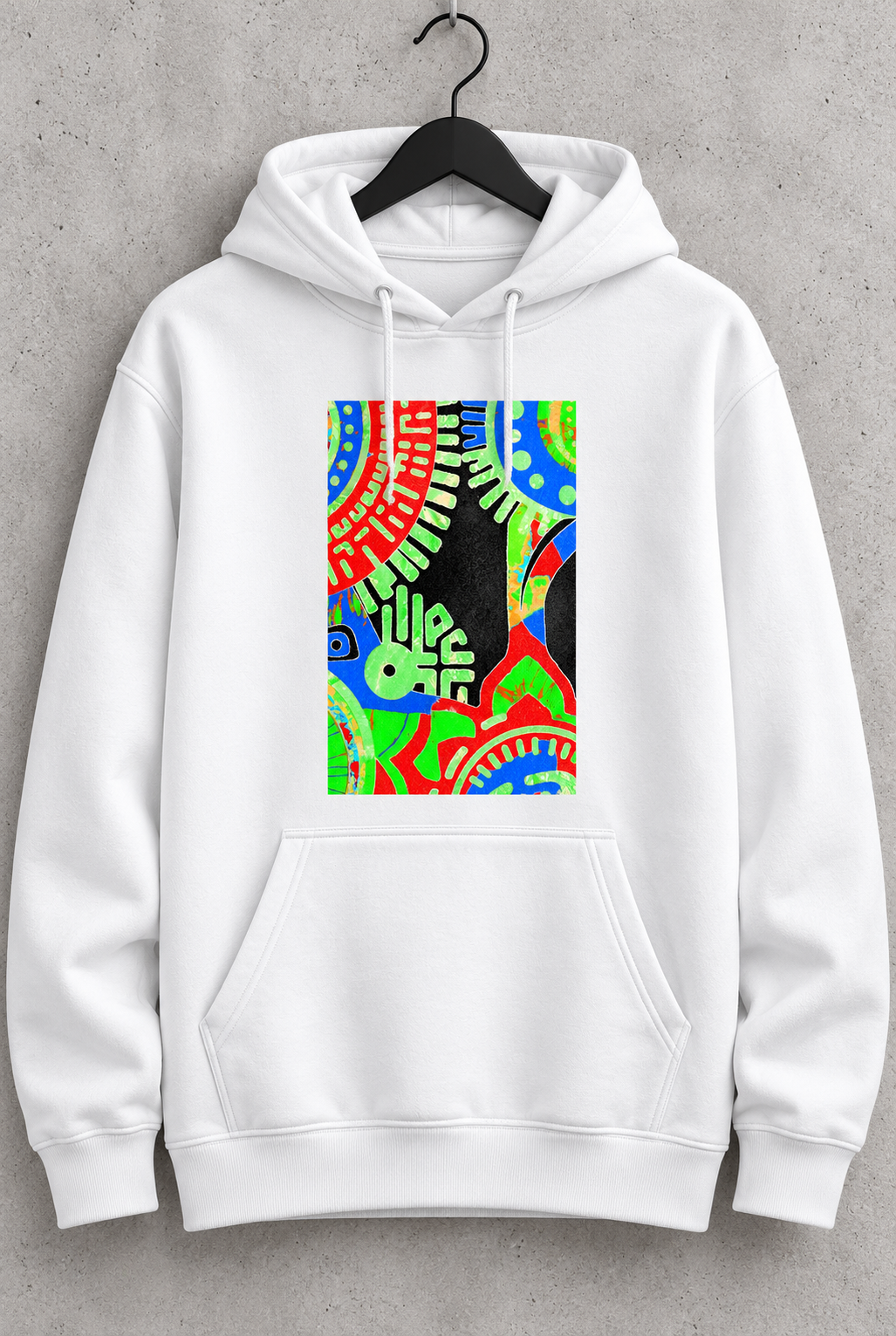Abstract Tribal Neon Graphic Hoodie
