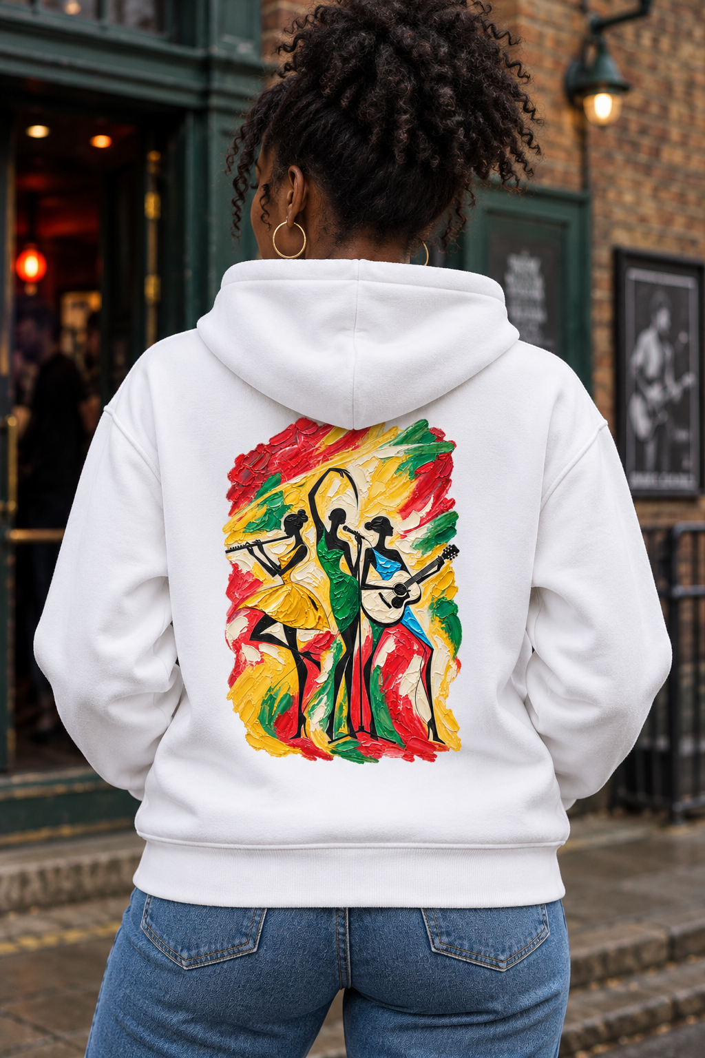 Musical Trio Impasto Oil Painting Graphic Hoodie