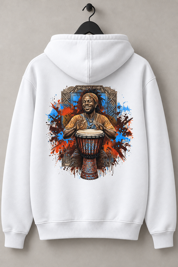 Joyful Djembe Drummer Graphic Hoodie