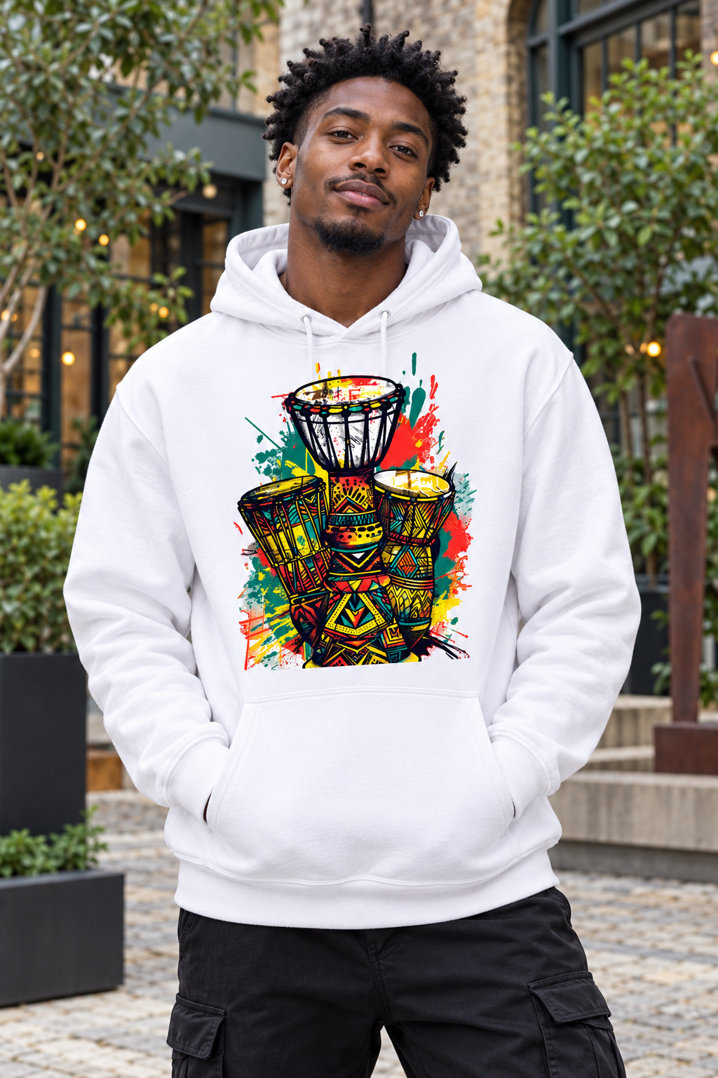 Tribal Drums Graphic Hoodie