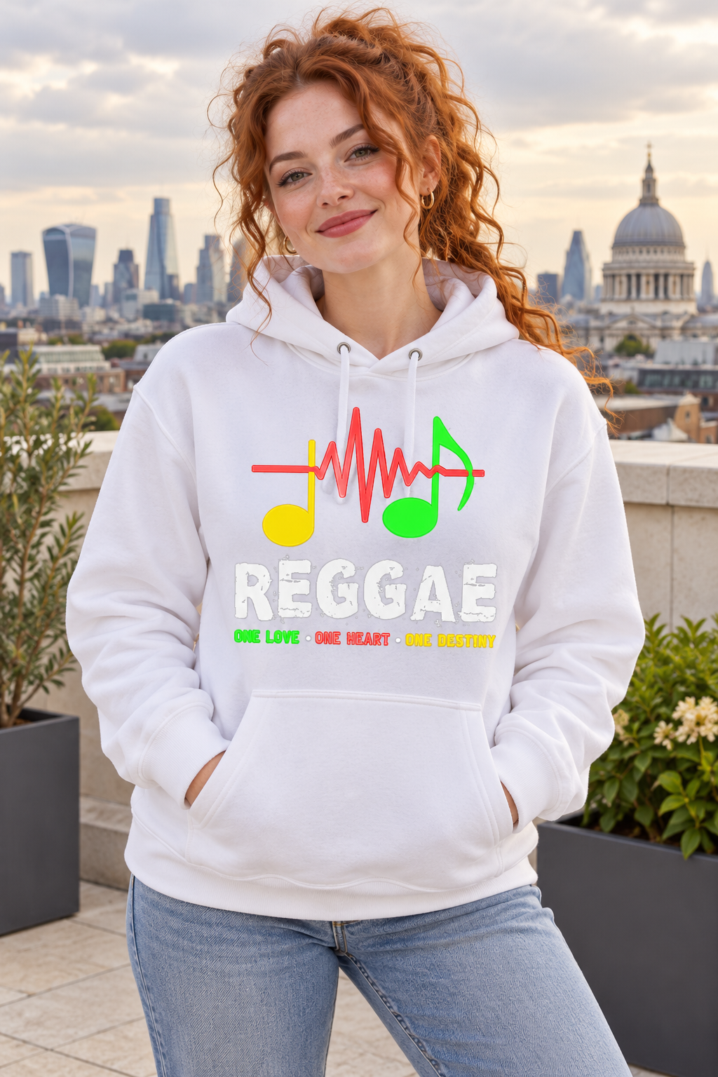 Reggae Rhythm Soundwave Graphic Hoodie