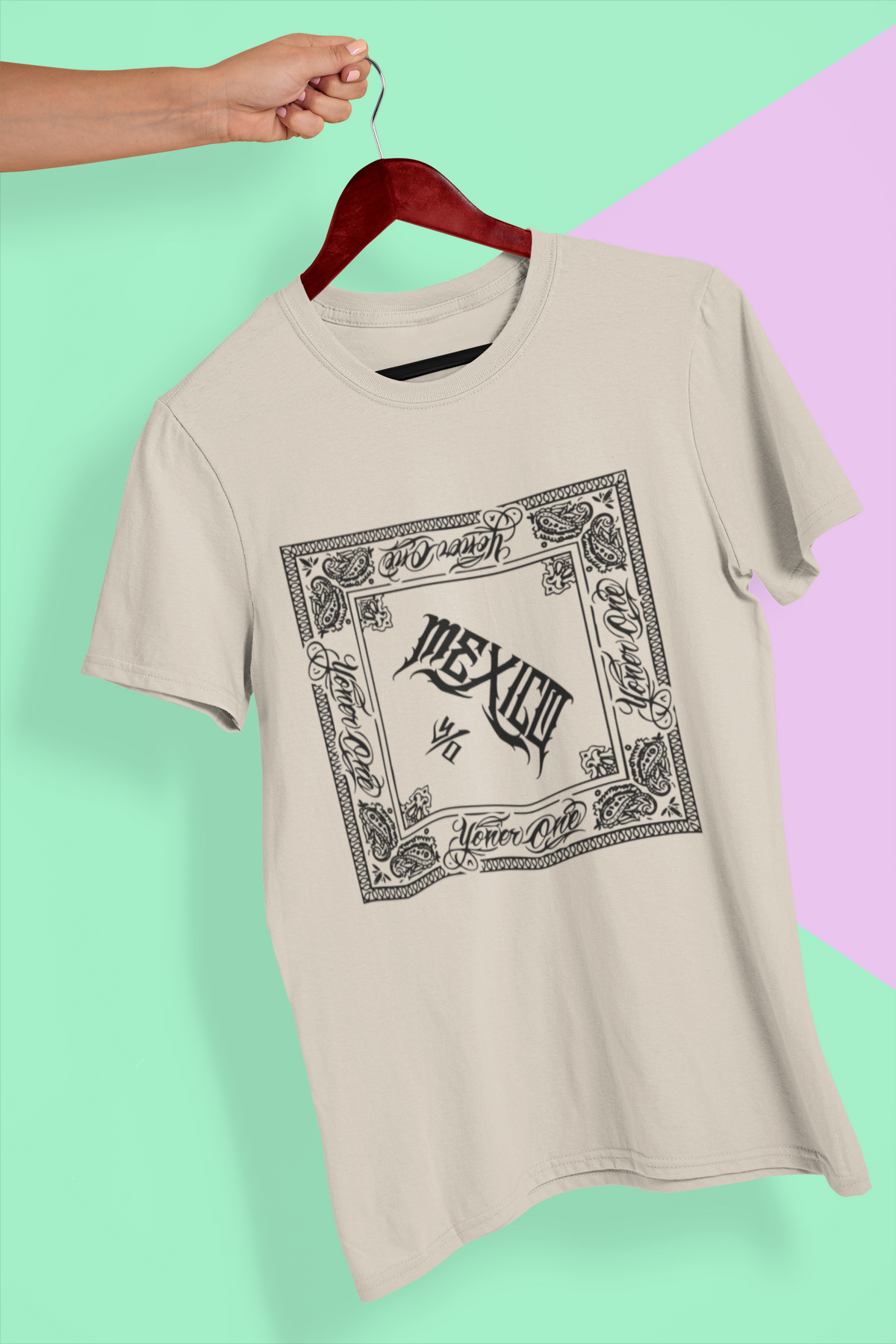 Mexico Bandana Frame Tee | Paisley Border