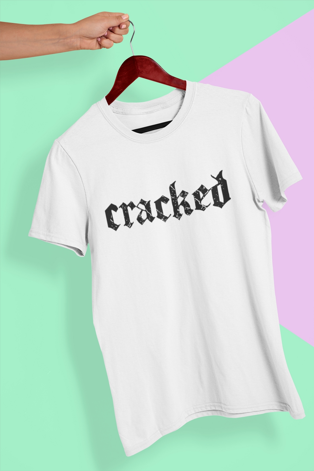 Cracked Gothic Tee | Distressed Typography |