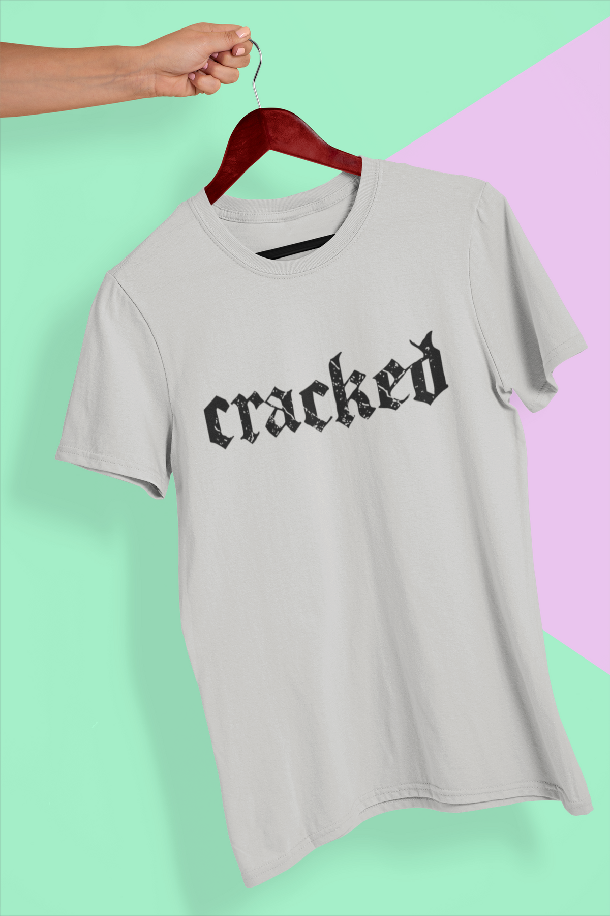Cracked Gothic Tee | Distressed Typography |