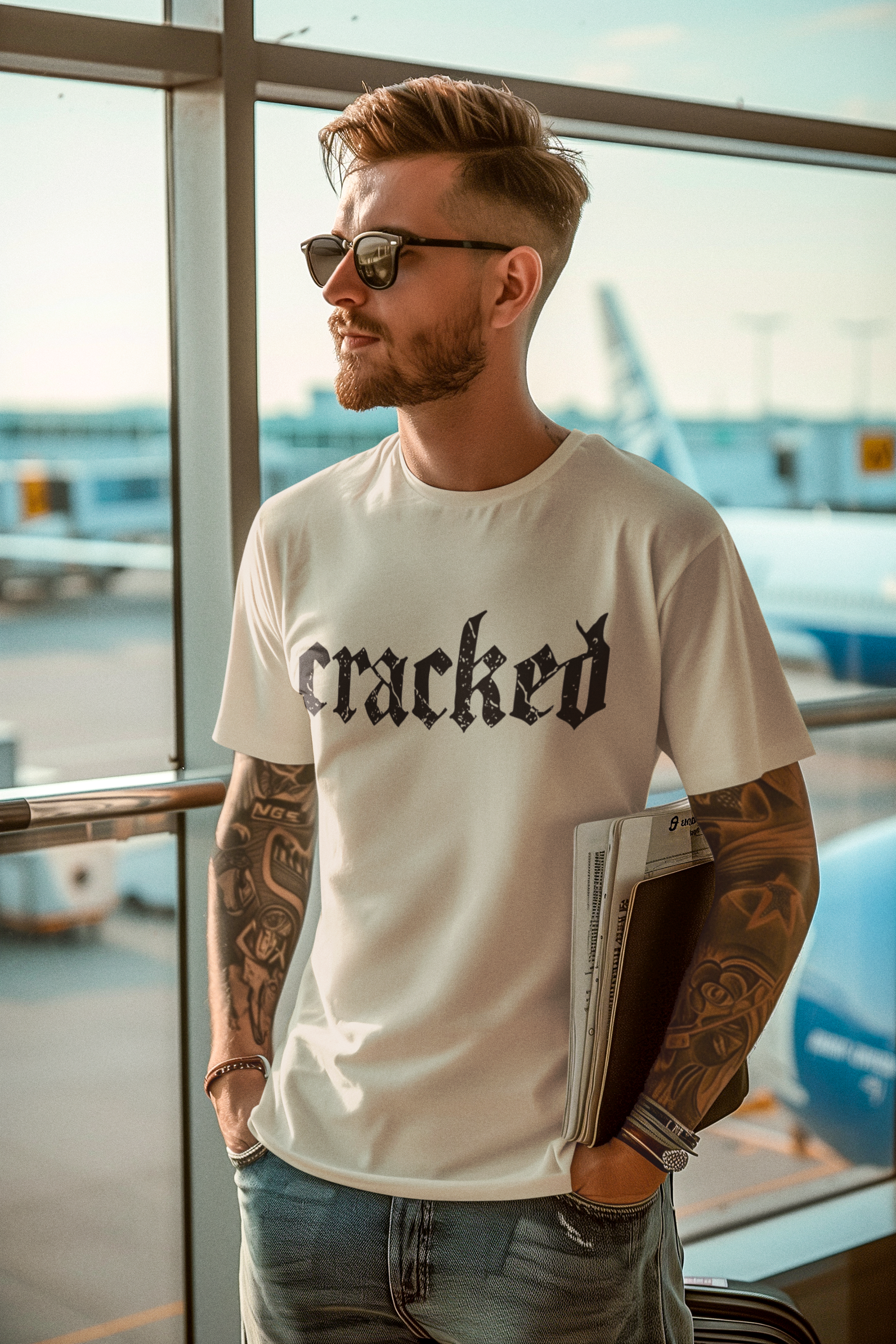 Cracked Gothic Tee | Distressed Typography | Secondary image