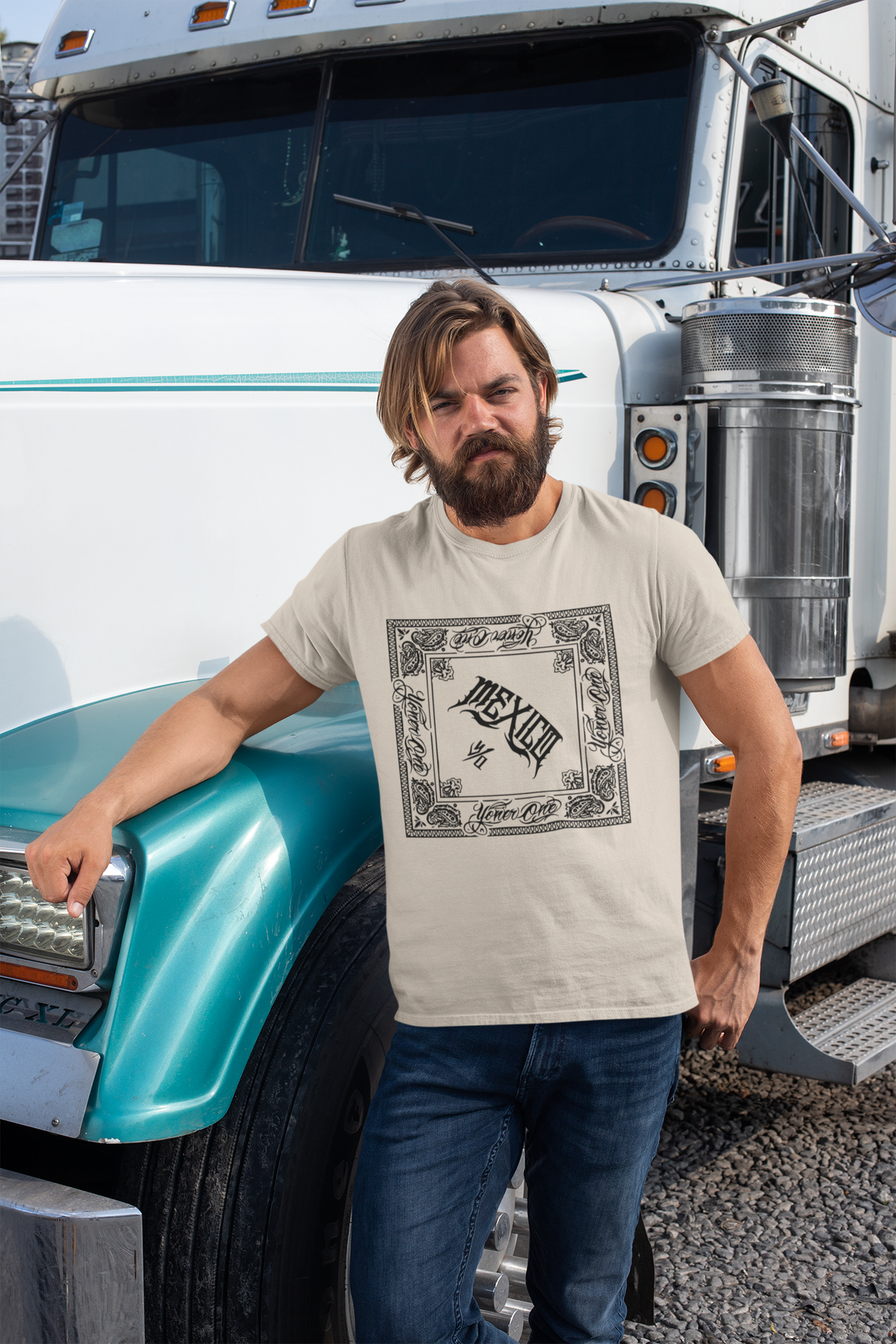 Mexico Bandana Frame Tee | Paisley Border