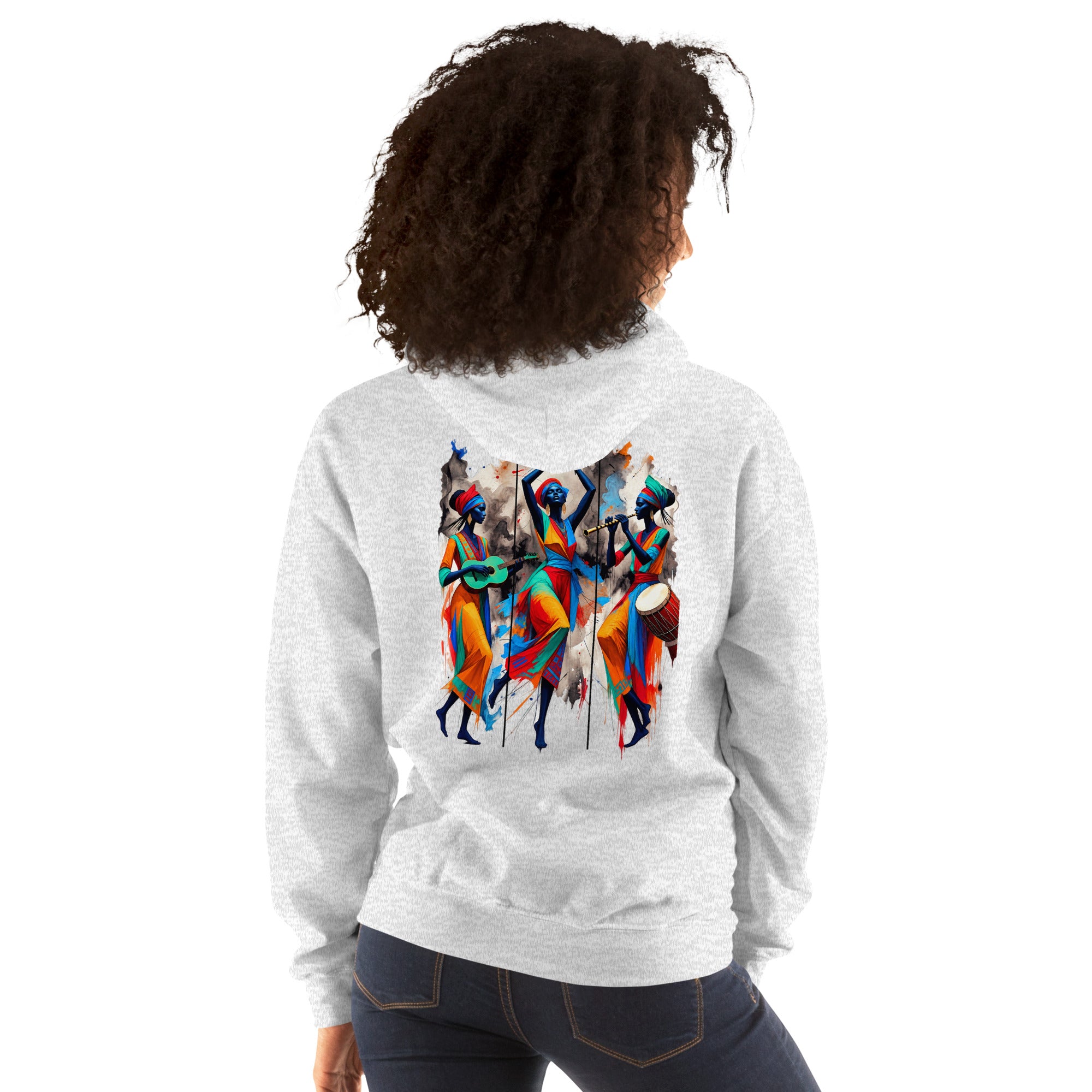 Tribal Art Musicians & Dancers Graphic Hoodie Secondary image